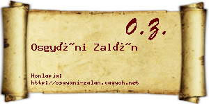 Osgyáni Zalán névjegykártya